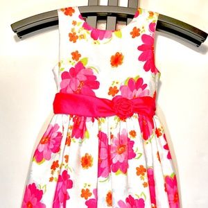 Pink and White Multiple Floral Dress